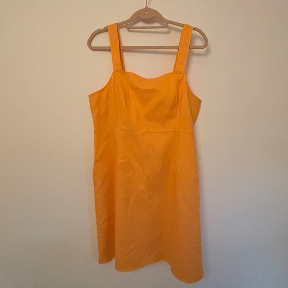 J.Crew Linen-Blend‎ Square Neck Dress – Size 14 - Picture 1 of 9